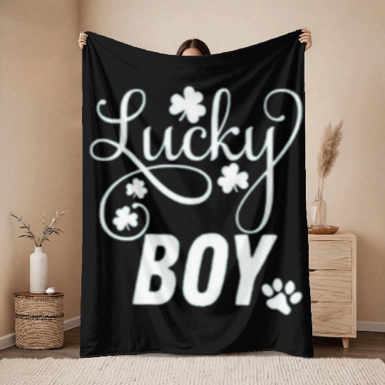 Lucky Boy St Patrick's Day Throw Blankets