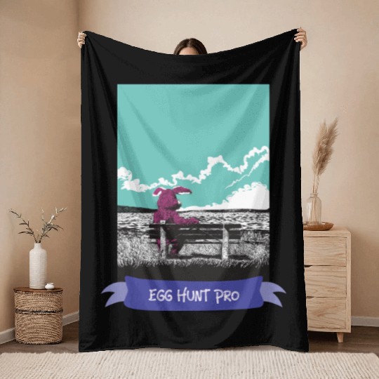 Egg Hunt Pro Easter Throw Blankets