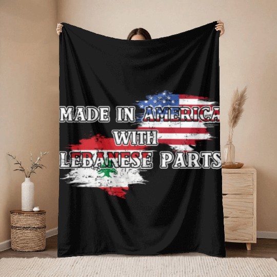 Made In America With Lebanese Parts US Throw Blankets