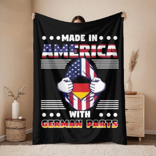 Made In America With German Parts Throw Blankets