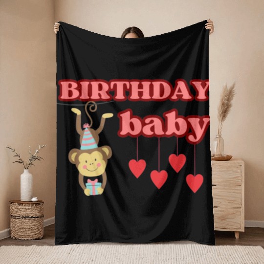 BIRTHDAY BABY Throw Blankets
