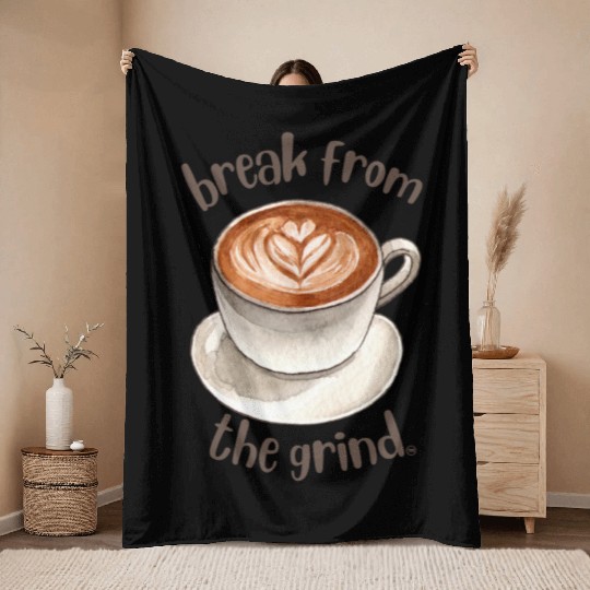 Coffee Latte Throw Blankets