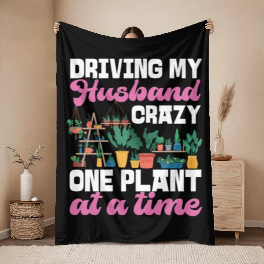 Plant Lover Gardening Husband Wife Throw Blankets
