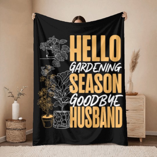 Plant Lover Gardening Husband Wife Throw Blankets