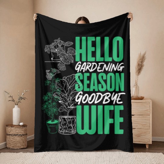 Plant Lover Gardening Husband Wife Throw Blankets