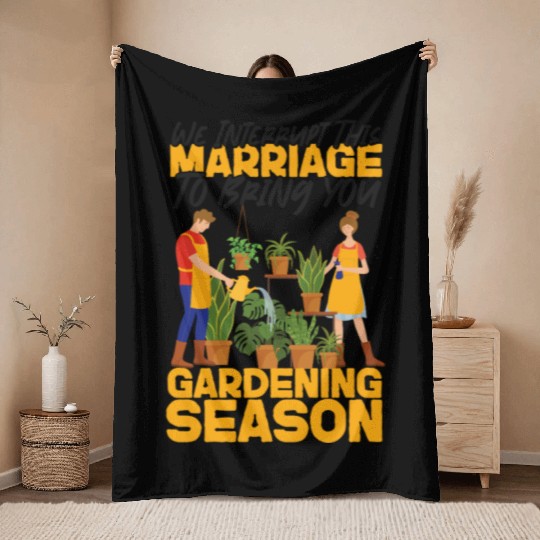 Plant Lover Gardening Husband Wife Throw Blankets