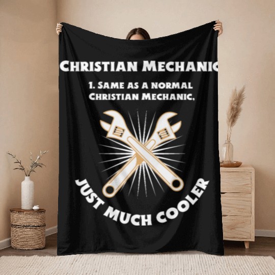 Christian Mechanic Same as normal one, just cooler Throw Blankets