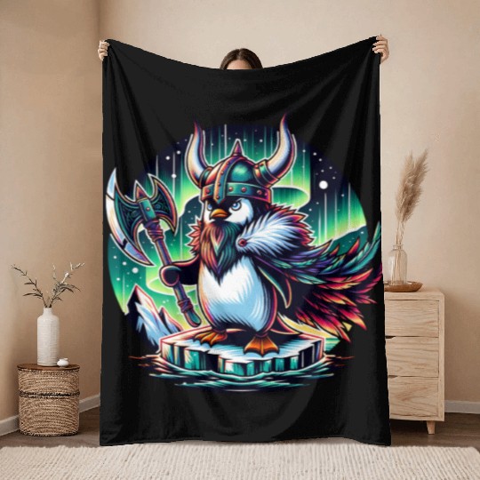 Viking Penguin Conqueror of the Ice Throw Blankets