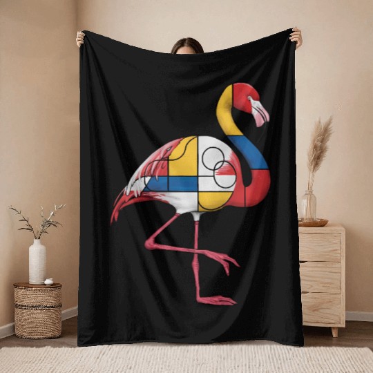 Fibonacci Flamingo Throw Blankets
