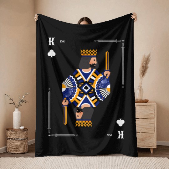 King of Cards Throw Blankets