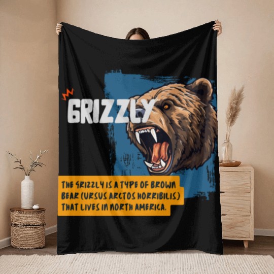 grizzly Throw Blankets