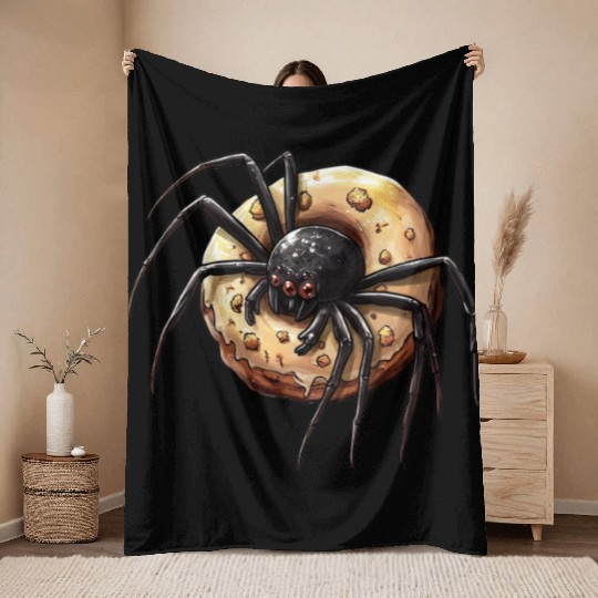 Donut Spider Funny Creative Motif Throw Blankets