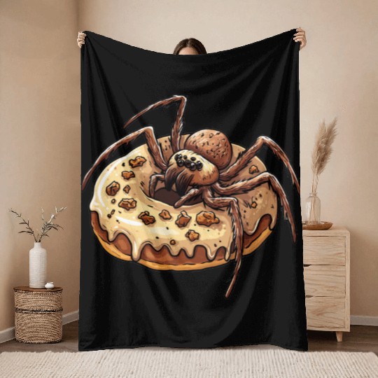 Donut Spider Funny Creative Motif Throw Blankets