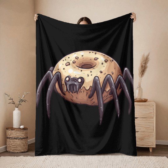 Donut Spider Funny Creative Motif Throw Blankets