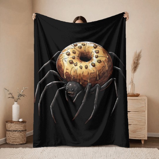 Donut Spider Funny Creative Motif Throw Blankets