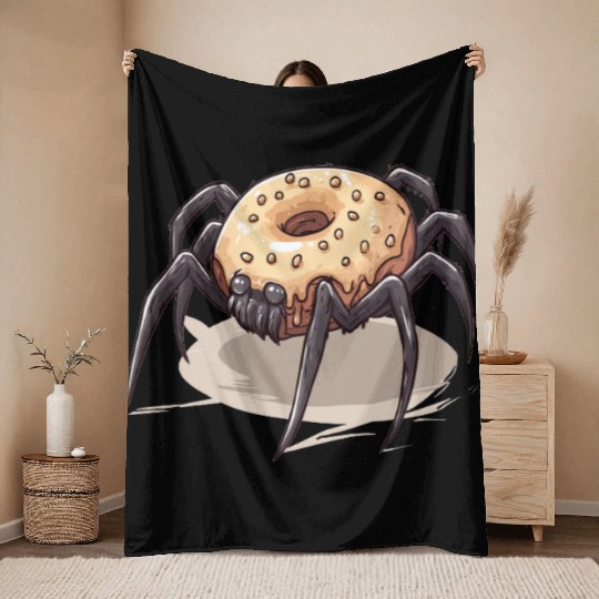 Donut Spider Funny Creative Motif Throw Blankets