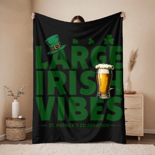 Bold Typography Celebrating St Patrick s Day Throw Blankets