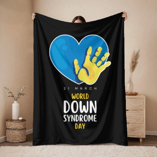 World Down Syndrome Awareness Men Women Kids Throw Blankets