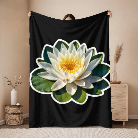 A beautiful Water Lily Throw Blankets