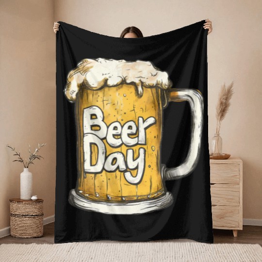 Beer Day Throw Blankets