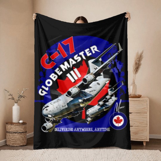 Royal Canadian Air Force C-17 Globemaster Throw Blankets
