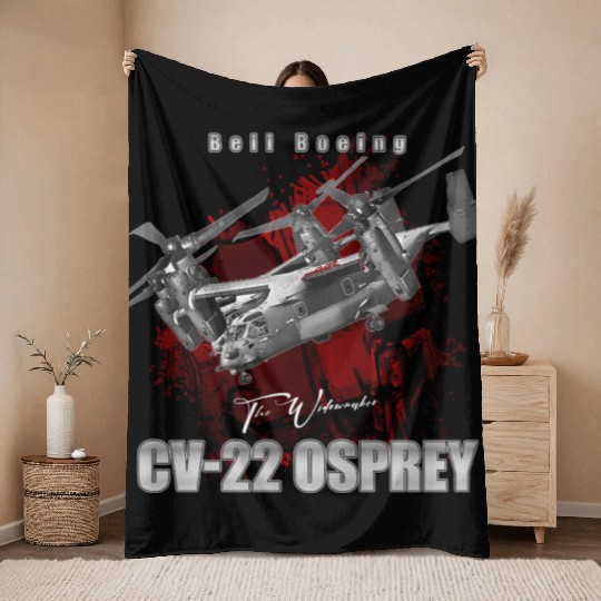 CV22 Osprey Us Air Force Hybrid Aircraft Throw Blankets
