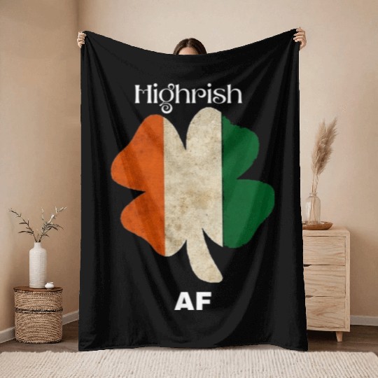 Irish AF – Funny St. Patrick’s Day Drinking Throw Blankets