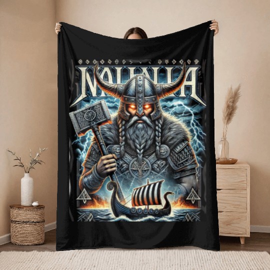 Valhalla Warrior 2 Throw Blankets