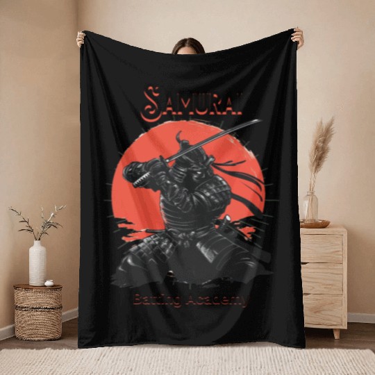 Samurai batting academy Throw Blankets