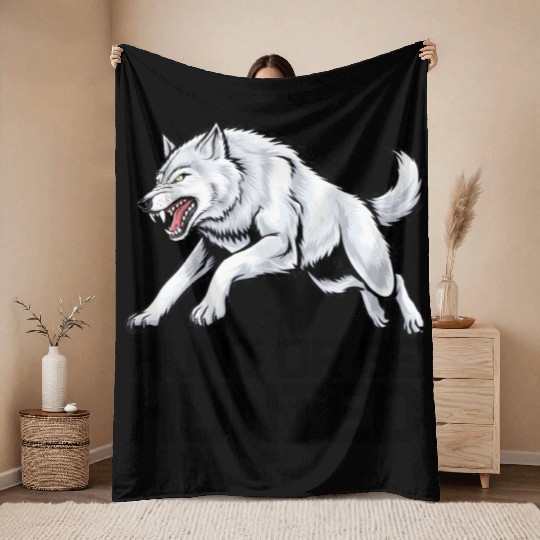 Alpha Wolf Throw Blankets
