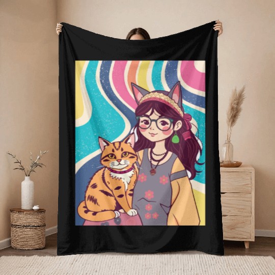 CAT MOM Throw Blankets
