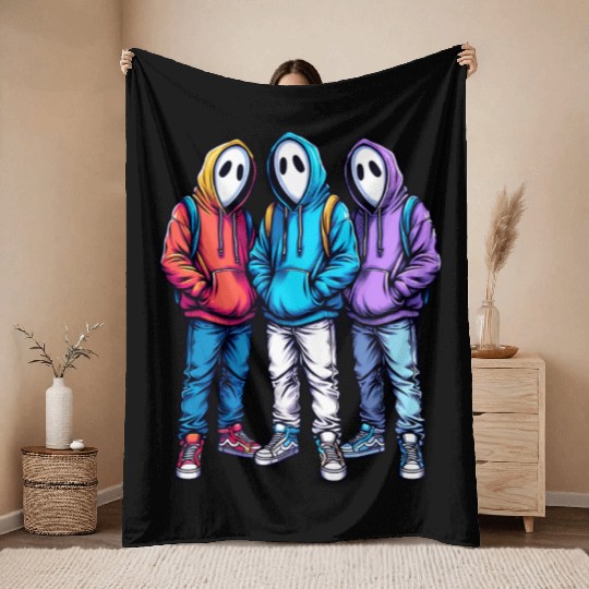 Mysterious Throw Blankets Trio – Street Art Aesthetic