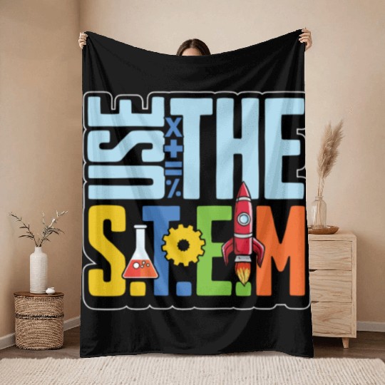 STEM Teacher Use The STEM Loves Computer Science Throw Blankets