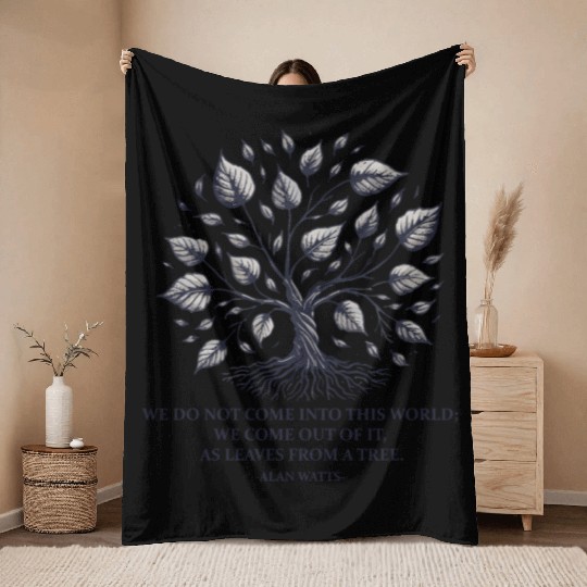 Alan Watts | Tree of Life & Spiritual Wisdom Throw Blankets
