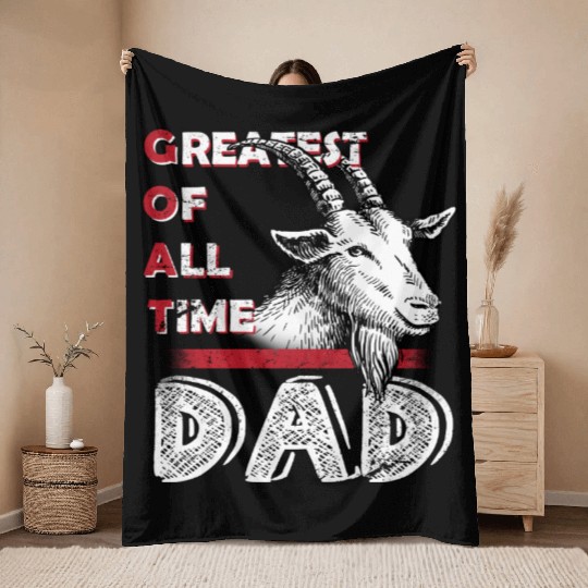 Goat Dad Throw Blankets - Funny Father’s Day Animal Lover