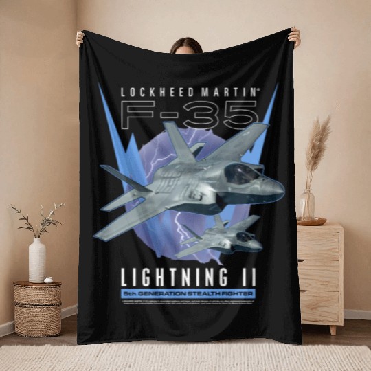 F-35 LightningIi 5Th Gen Stealth Fighter Throw Blankets