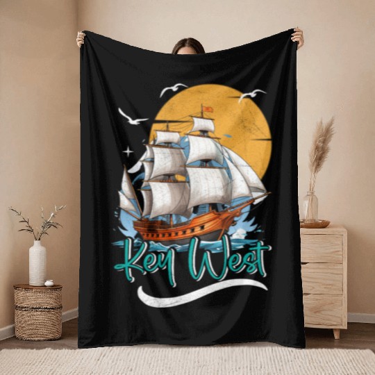 KEY-WEST FLORIDA Sunshine-State West Keys Throw Blankets