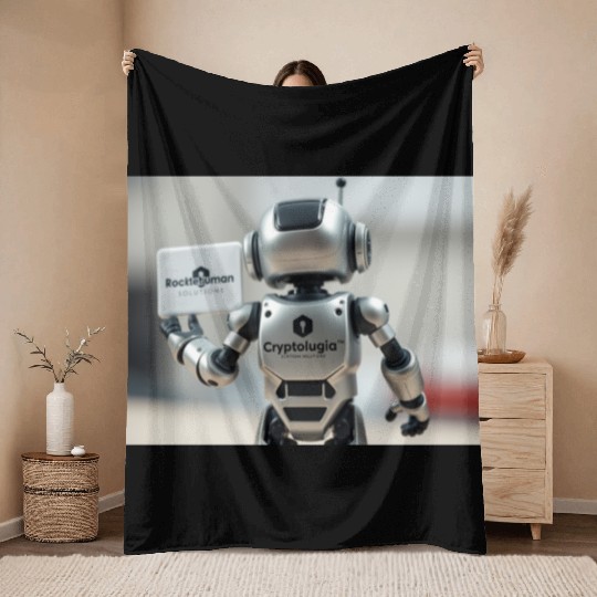 Rocketman Robot Throw Blankets
