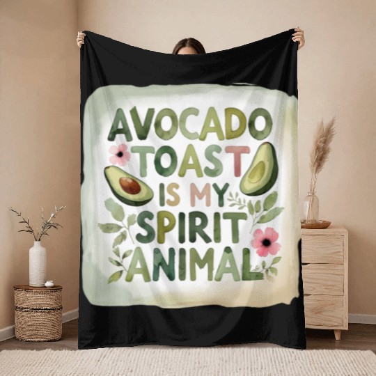 Avocado Toast Is My Spirit Animal Throw Blankets