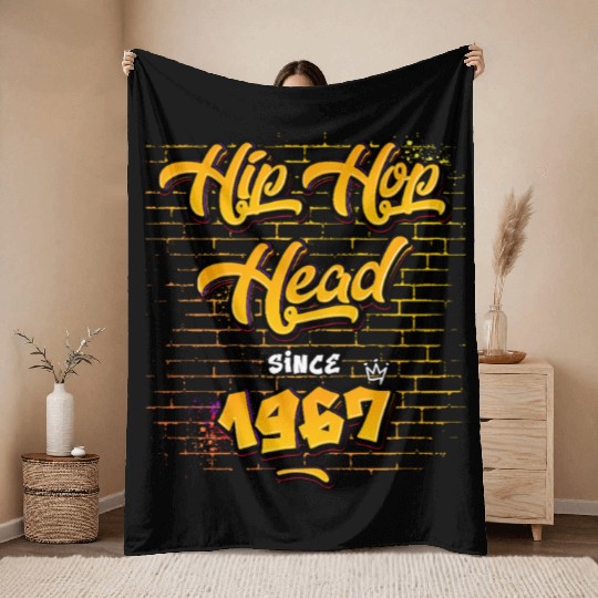 Hip-Hop Head Since 1967 - 58 Years of Rap & Rhymes Throw Blankets