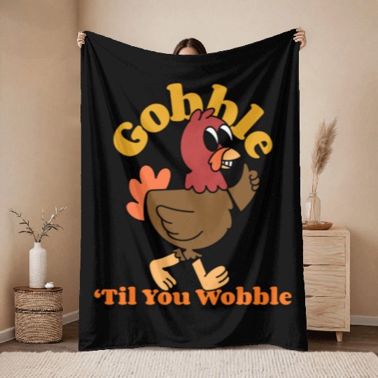 Dancing Turkey | Gobble 'Til you Wobble | Throw Blankets