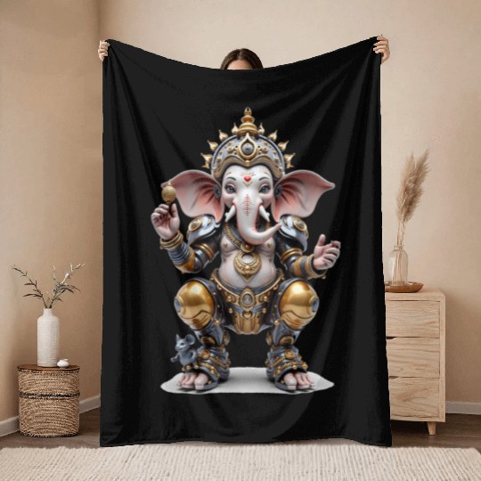Ganesha, Hindu God Throw Blankets
