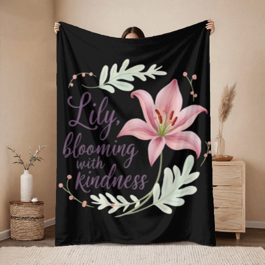 Lily, blooming with kindness Throw Blankets
