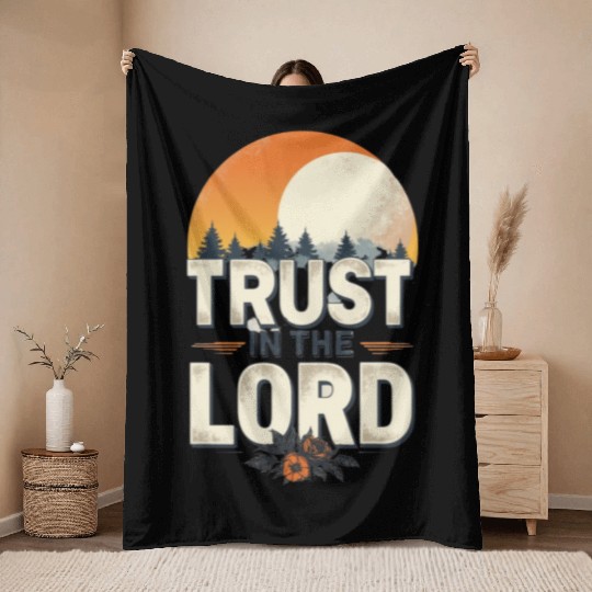 Trust in the Lord Bible Verse Throw Blankets Christian