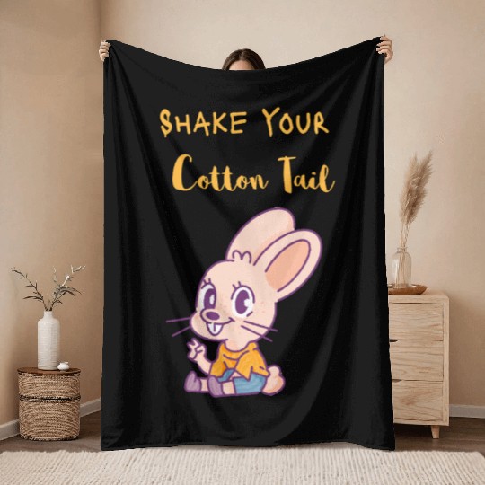 Dancing Bunny | Shake Your Cotton Tail | Unisex | Throw Blankets