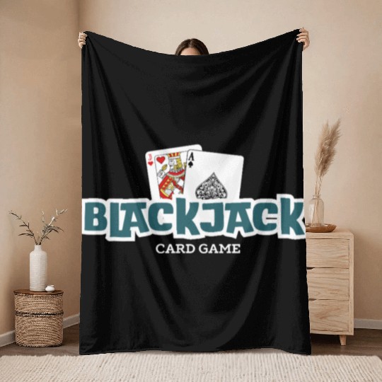 Blackjack: The Classic Card Game Throw Blankets