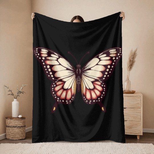 Vibrant Monarch Butterfly Throw Blankets