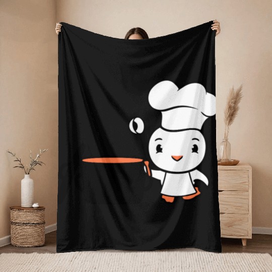 Bird Chef Cooking Pot Duck Delicious Hunger Food Throw Blankets