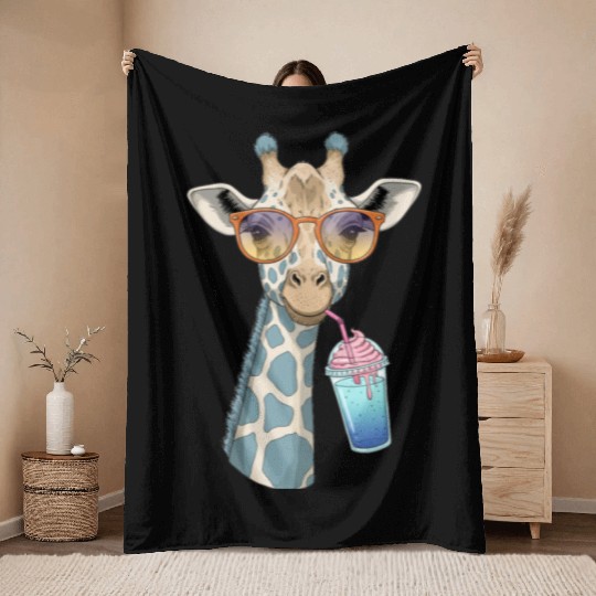 Funny Silly Animals Cute Cartoon Comedy Design Throw Blankets