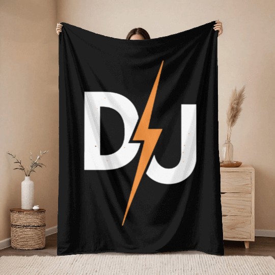 DJ Lightning Bolt – High-Energy Music Lover Logo Throw Blankets